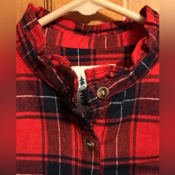 Cozy Cabin Kids Kiel James Patrick Red Plaid Santa Baby Girls Dress Size 12 - Picture 2 of 5